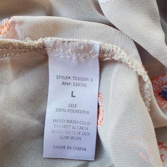 🌙HP🌙Moon Collection Sheer Floral Boho Blouse  Large - Picture 10 of 13